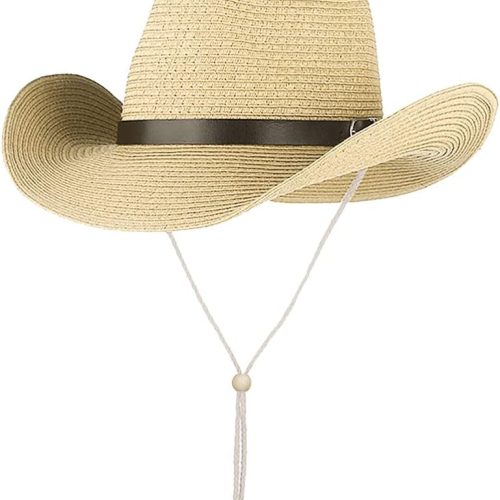Cowboy Straw Hat with Wire Brim and Foldable Design