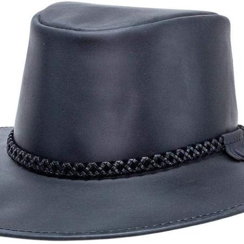 Crushable Leather Hat with Oiled Braided Band