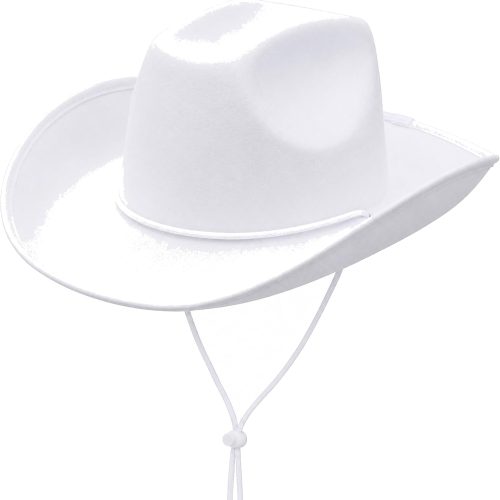 Felt Cowboy Hat with Metal Studs and Chin Straps