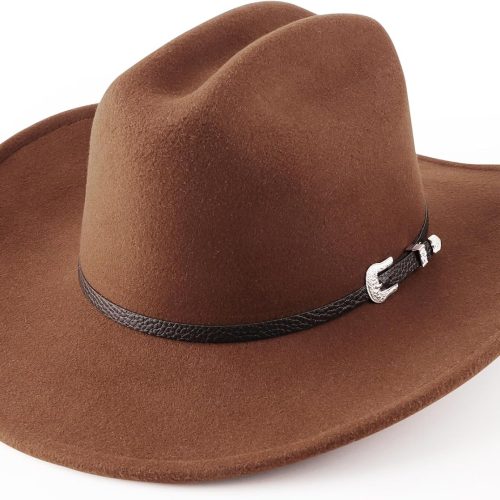 Cotton Polyester Cowboy Hat with Suede Texture