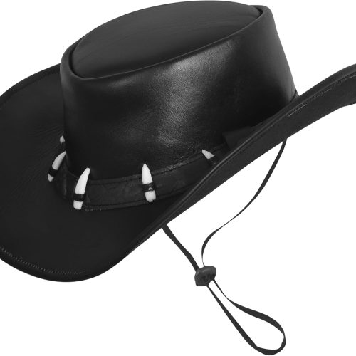 Cowhide Leather Hat with Crocodile Style Band