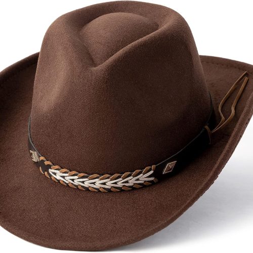 Polyester Cotton Cowboy Hat with Adjustable Ribbon Headband