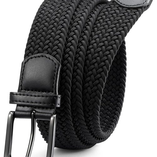 Woven Stretch Belt for Men Casual Adjustable Everyday Belt