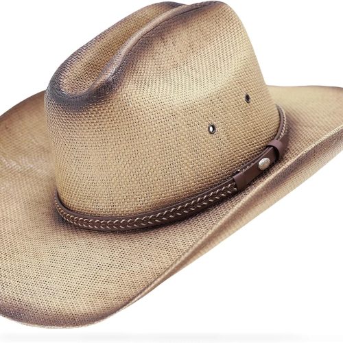 Straw Cowboy Hat with Cattleman Crease and Shapeable Brim