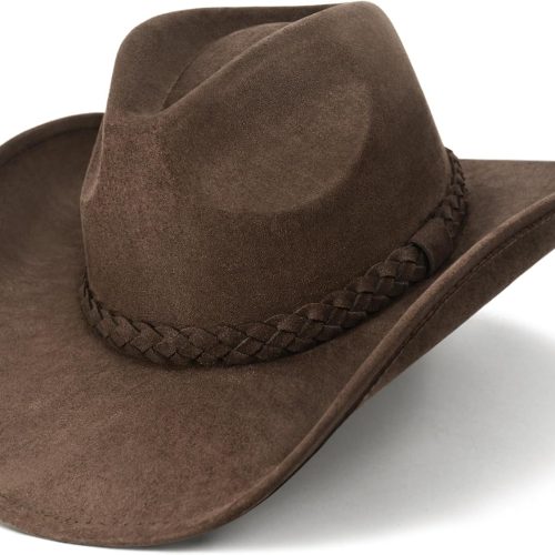 Faux Suede Cowboy Hat with Shapeable Wired Brim